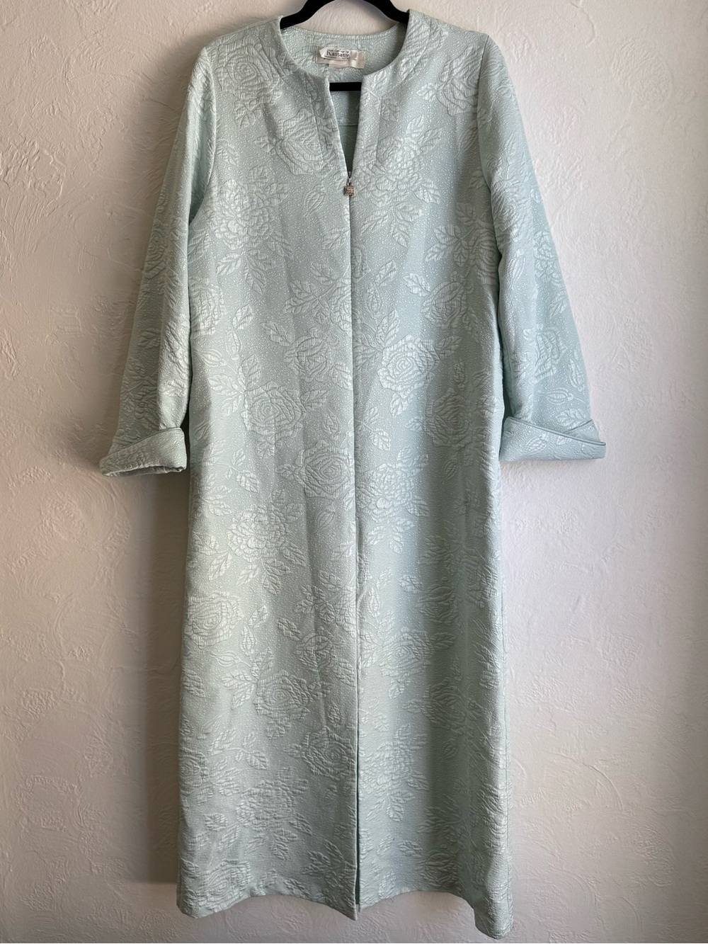 Vintage Diamond Tea For Kassatly's Zip-Front Long Lounge Robe Size Small